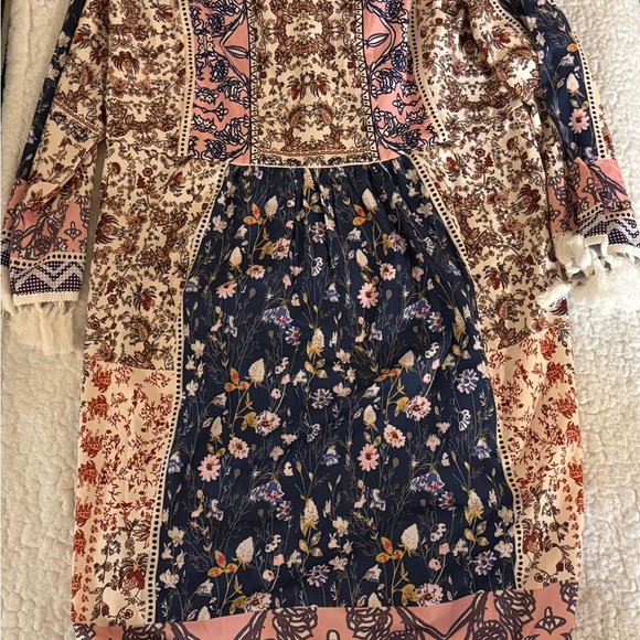 NWT Noracora women’s Bohemian Floral Dress/Tunic with Tassel fringe size M - Picture 4 of 4